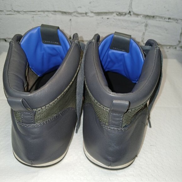 MENS ALDO HIGHT TOP LEATHER LACE UP SNEAKERS, GRAY COLOR, SIZE 12 - Picture 4 of 10